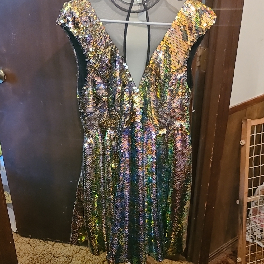Free People Multicolor Sequin Mini Dress